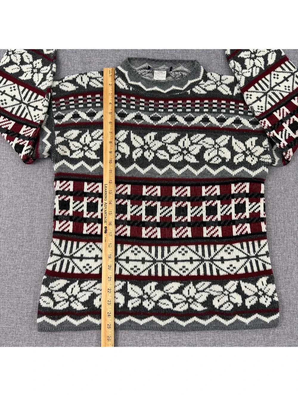 Vintage 80s 90s JG Browne Fair Isle Nordic Christmas Themed Sweater Size Medium